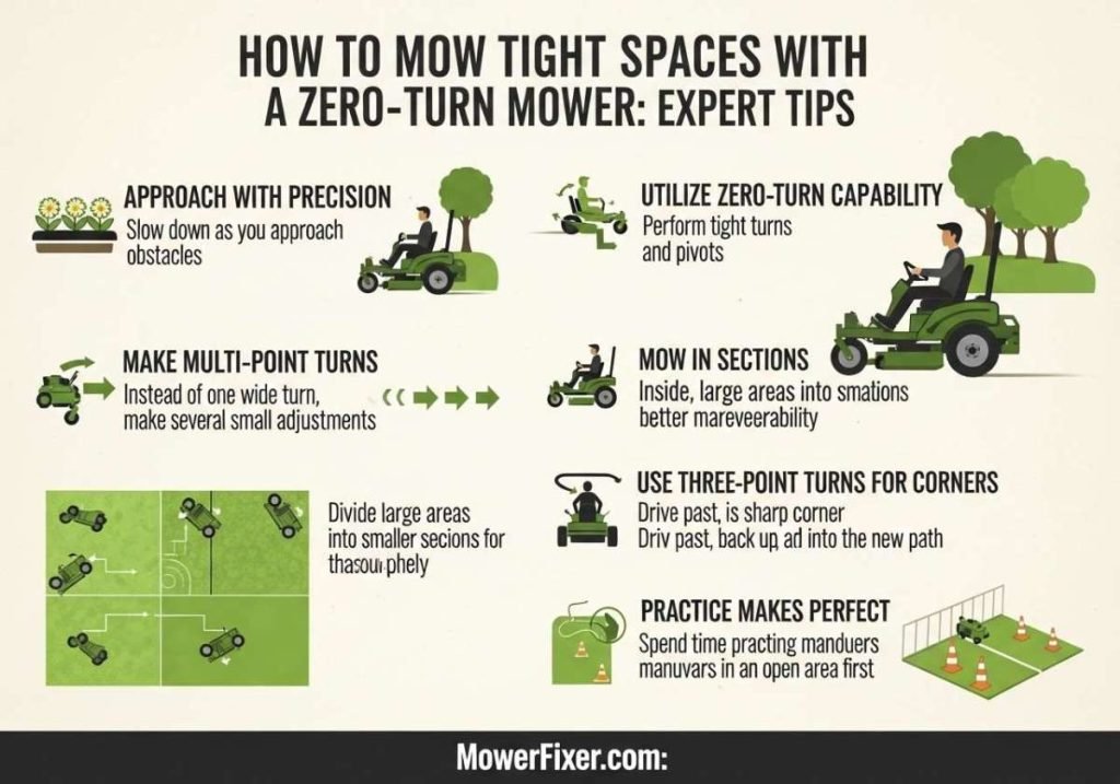 How to Mow Tight Spaces With Zero Turn Mower: Expert Tips
