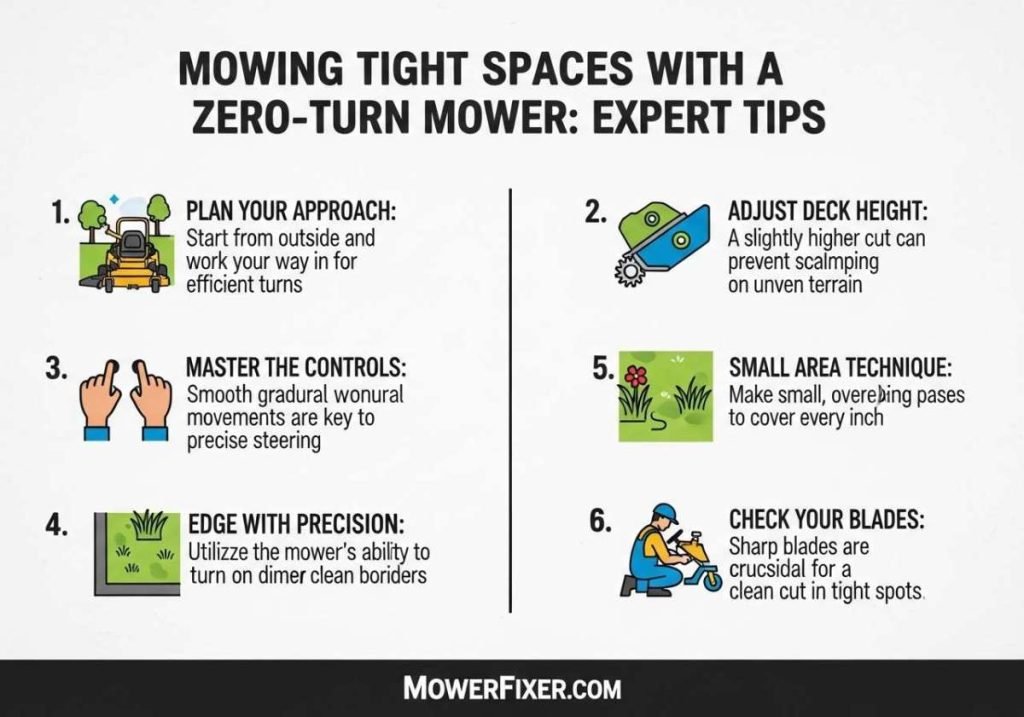 How to Mow Tight Spaces With Zero Turn Mower: Expert Tips
