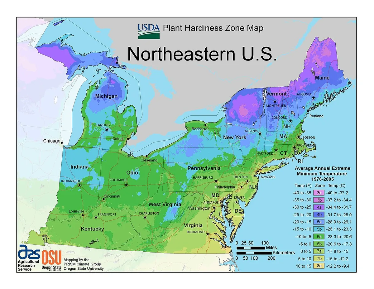 michigan usda hardiness zones map
